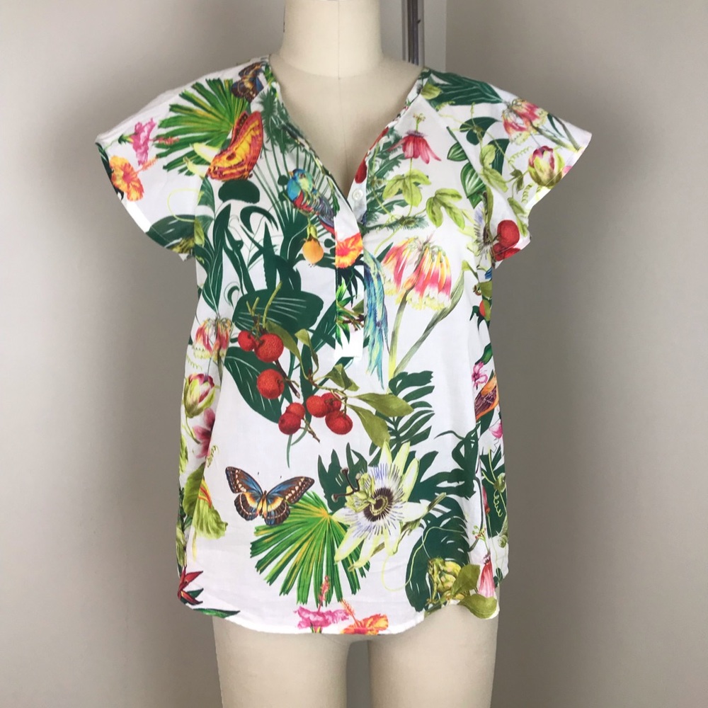 J.crew floral top size 4 petite